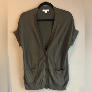 Coldwater Creek Olive Green Knit Cardigan Sz XS